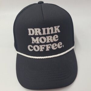 Dutch Bros Coffee Hat Snapback Trucker Mesh Black White Rope Drink More Coffee